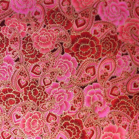 pink rose metallic asian quilting fabric|pink cotton quilting fabric.